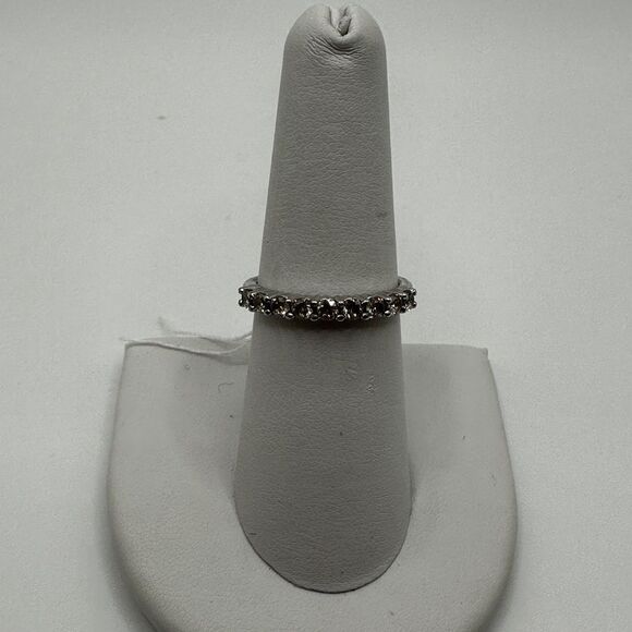 SALE! Beautiful, simple CZ diamond band in stamped sterling silver! - Picture 9 of 10